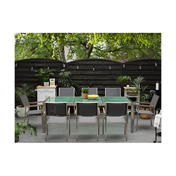Gartenmöbelset Grosseto für 8 Personen Grau