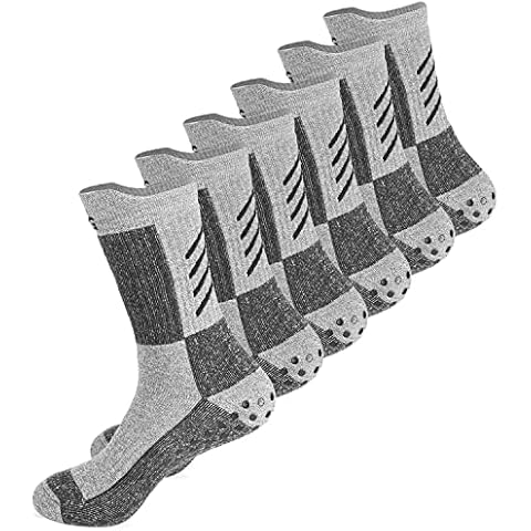 Thick Warm Sock for Men Women Soft Wool Thermal Sock Winter Slipper Sock Non-slip Sports sock for Hiking Walking Skiing…, White-3 Pairs, Medium Cover