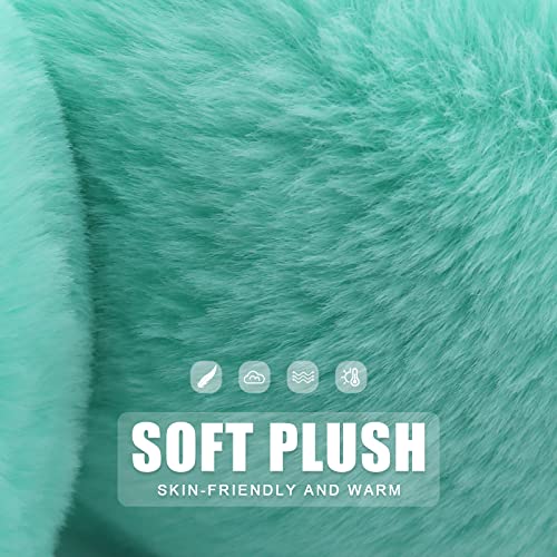 Raoexi Winter Ear Muffs For Kids Warm Furry Knit Girls Earmuffs Boys Baby Plush Toddler Ear Warmers Outdoor Ear Covers(Aquagreen) #TOP1