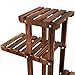 Yaheetech Tiered Rolling Plant Stand Indoor/Outdoor Wooden Flower Stand Shelf Storage Rack Wooden Ladder Shelf Rack Corner Plant Stand for Living Room/Balcony/Patio/Yard Outdoor Plant Display, Brown
