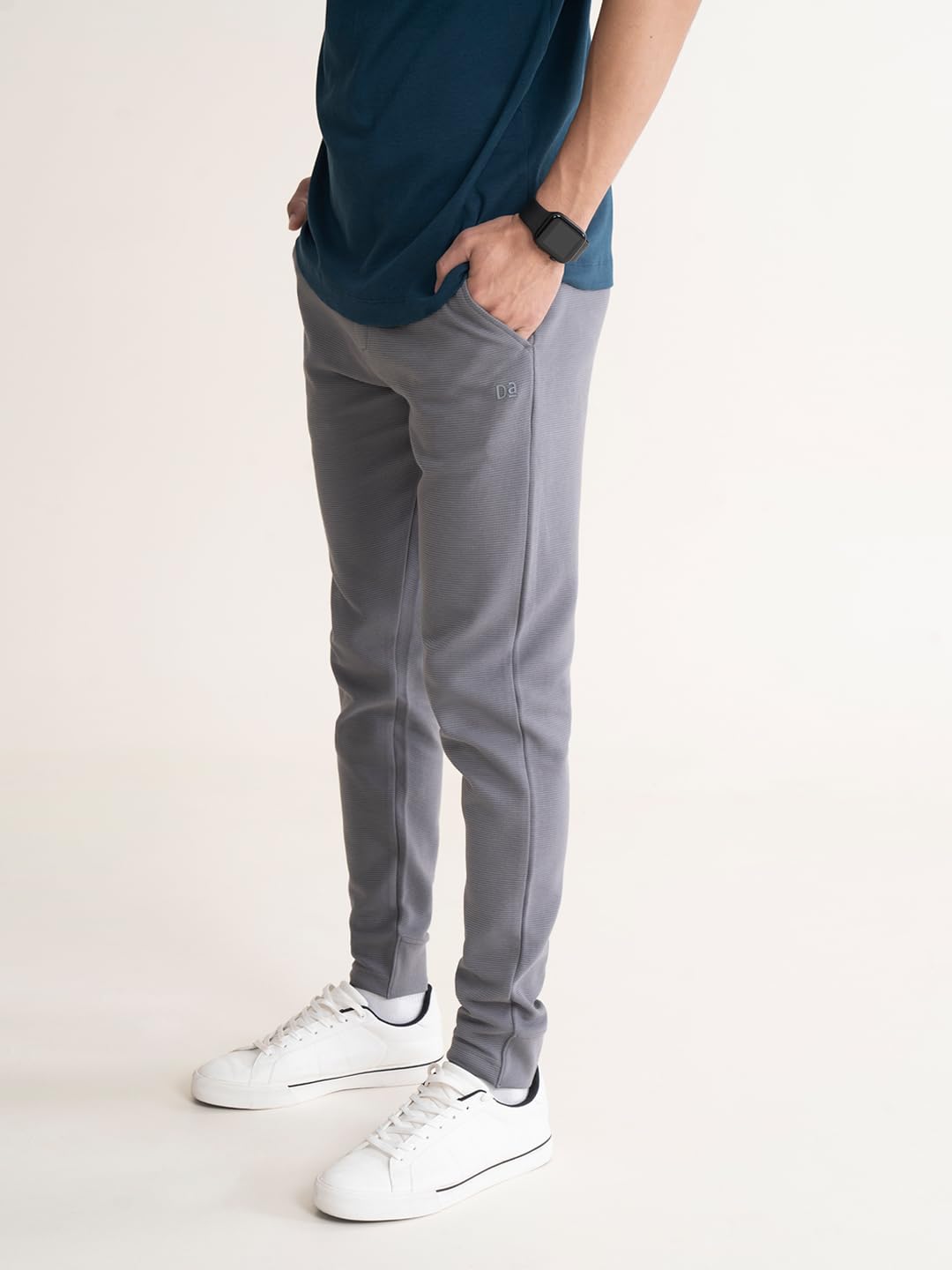 DAMENSCH Men's Constant Ottoman Fabric 500 Day Regular Fit Joggers - Glory Grey 1