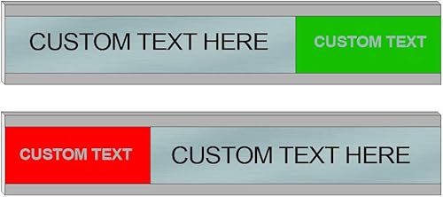 Placas y letreros deslizantes deslizantes de aluminio satinado de calidad personalizable, 6 x 1, fabricados en los Estados Unidos (rojoverde)