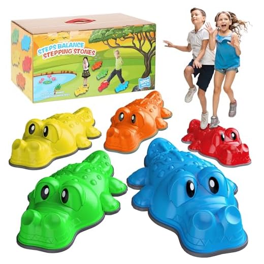 flybakiz Stepping Stones for Kids,5 Pcs Non-Slip Jumping Balance Rocks Toys for Toddlers Outdoor Indoor Play Gift,Sensory Obstacle Course Game for Age 3-8+