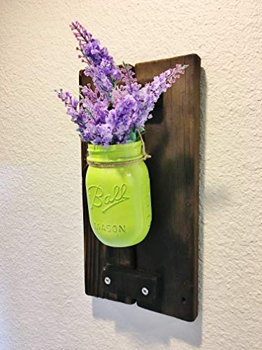 Rustic Country Mason Jar Wall Sconce | Vintage Mason Jar Home Decor | Versatile Wall Decor Vase - Image 2