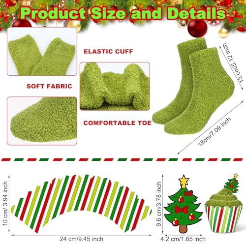 Image of Suhine Christmas Cupcake Fuzzy Socks Women