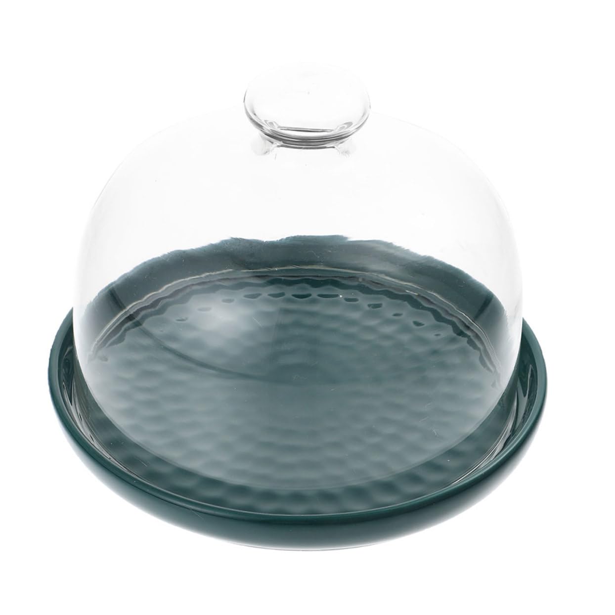 ABOOFAN Plato de Pastel Verde de Vidrio, 1 Juego, para Postres