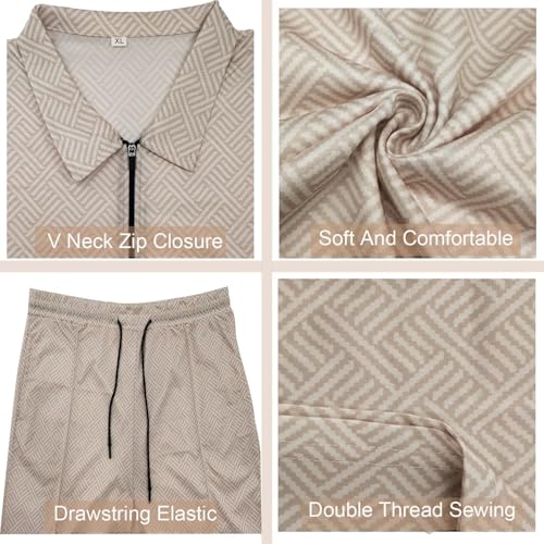 Men's Polo Sweatsuit Sets Long Sleeve 2 Piece Outfit Fashion Jogging TrackSuit Comfy Casual Set for Men4