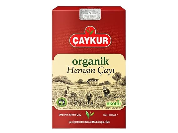 CAYKUR Organic Hemsin Black Tea, Premium Certified Turkish Loose Leaf Tea, Natural, Additive-Free, Grown in the Hemsin Organic Farming Basin 400gr / 14.1 oz