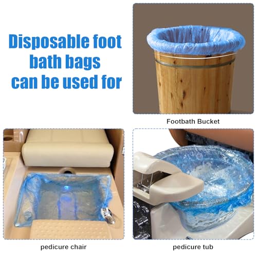 50 unidades de forros azules transparentes para pedicura desechables miniatura 6