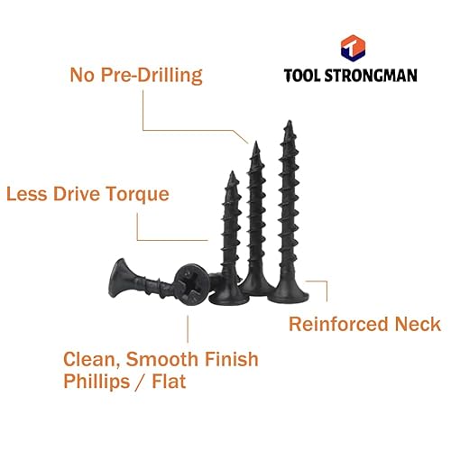 Miniatura 4 de Kit surtido de 235 tornillos para madera #8, juego de tornillos de rosca gruesa de 5 tamaños, tornillos autorroscantes rápidos, revestimiento de