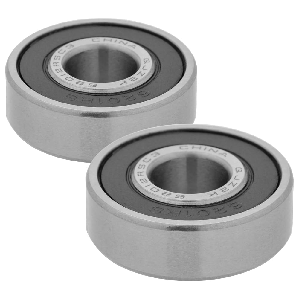 [2-Pack] 6201-2RS-1/2 - Deep Groove Radial Ball Bearing 1/2 in x 1.181 in x 0.394 in (ID x OD x Width) | 12.7 mm x 32 mm x 10 mm (ID x OD x Width)
