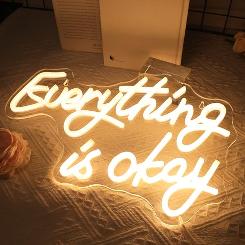 Image of Attivolife Everything Neon Sign for Wall Decor, Light up Inspire LED Lamp with Dim USB Powered, Encourage Gifts Unique Decor for Home Living Room Shop Teahouse Birthday Christmas Day