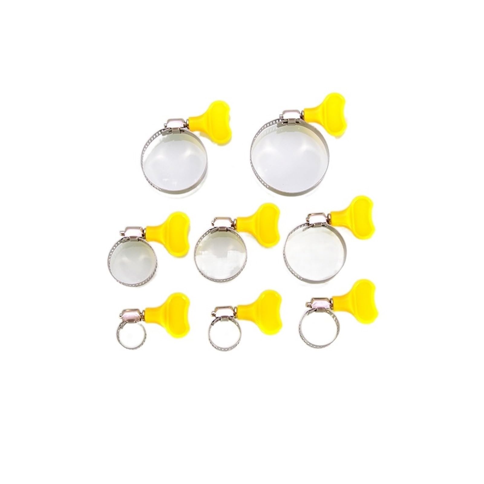 SHALLEZSOU Pipe clamp 10pcs Hose Clamp Adjustable Stainless Steel Pipe Clamps With Handle Worm Gear Tightening Cable Tube Fastener Tool(19-29mm)