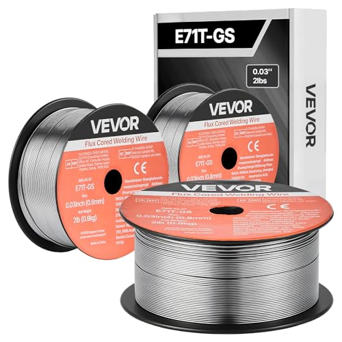 VEVOR Fil Fourré sans Gaz 0,8 mm 0,9 kg par Bobine Fil de Soudage MIG E71T-GS pour Soudage à l'Arc de Toutes Positions, Auto-protégé, Utilisation...
