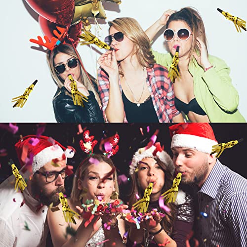 24 STKS Party Noise Makers Gold Noise Makers Party Favors, Graduation Party Noisemakers Glitter Franinged Party Blowers… - Image 7