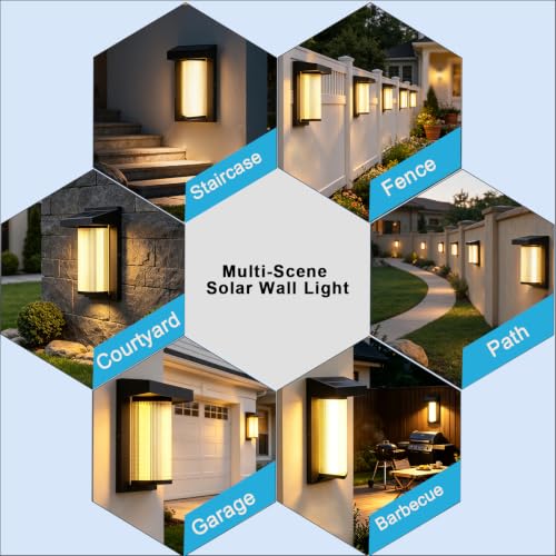 Image of Lightdot 2-Pack V-Shaped Solar Wall Lights, Dusk to Dawn with Remote
