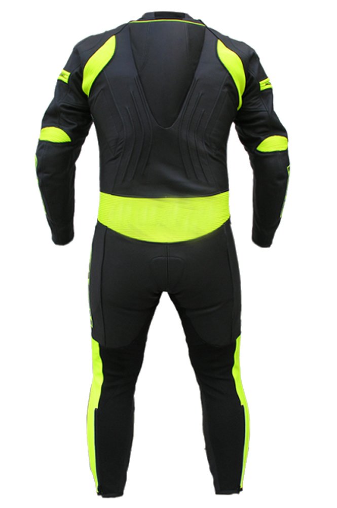 SRHides Men's Fashion Real Leather Motorcycle Suit Cow Black 4X-Large