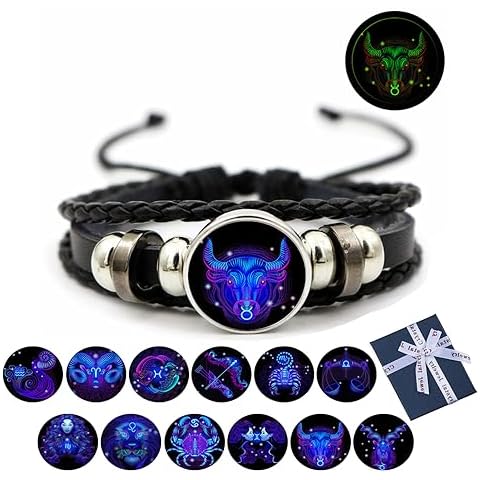 LJXWRF Zodiac Signs Spirit Bracelet, Multilayer Adjustable Twelve Constellation Zodiac Leather Bracelets, 2023 NEW Zodiac Bracelet, Serene Manifestation Bracelet for Women Men (Taurus) Cover