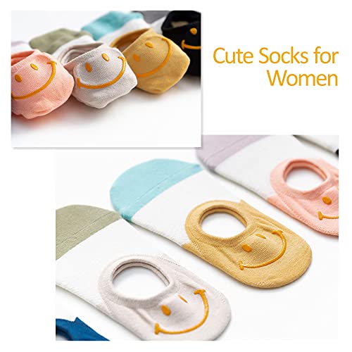 Womens No Show Socks 5 Pairs Invisible Cute Socks Womens Low Cut Socks Hidden Non Slip Socks Breathable Thin Socks2