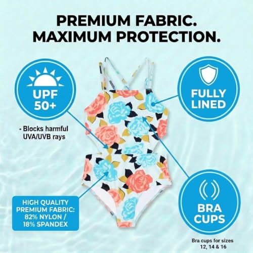 Image of Kanu Surf Girls' Beach Girl Sport Cut-Out One Piece Swimsuit