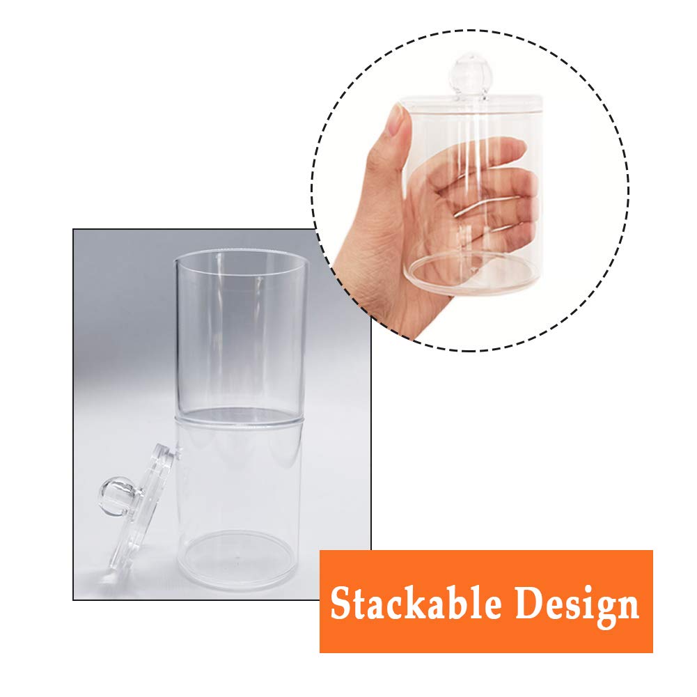 Wattestäbchen-Halter Aus Acryl – 4 Stück, Transparent, Für Wattestäbchen, Zahnseide & Mehr