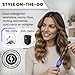 Herstyler Grande Ceramic Tapered Curling Wand - 1 inch Dual Voltage with Negative Ions for Long and Short Hair (Purple)