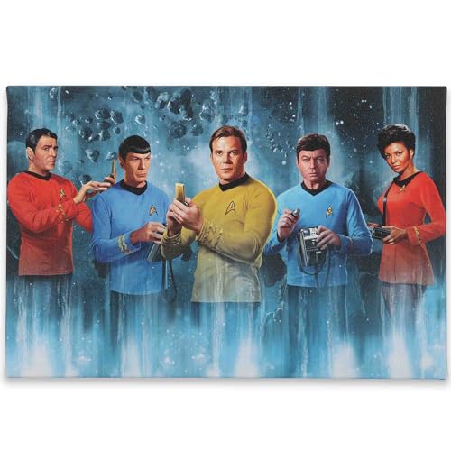Star Trek: Star Trek - Letrero envuelto con personajes de la serie original, decoración mural vintage para casa