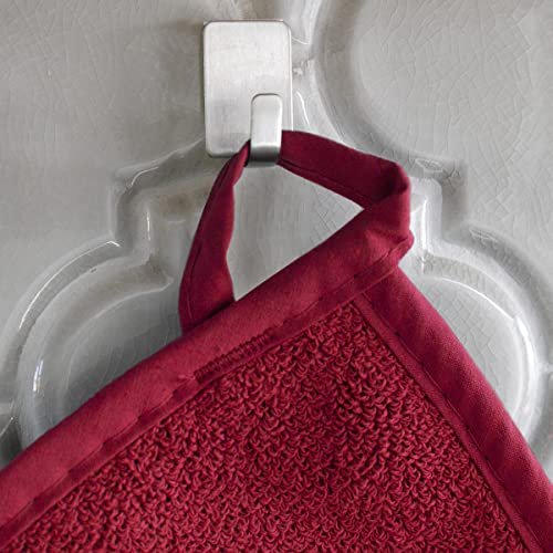 Ritz Premium Terry Pot Holders & Hot Pads Without Pocket (2-Pack), 8.5"X8.25", High Heat Resistance, 100% Cotton, Paprika Red #TOP2