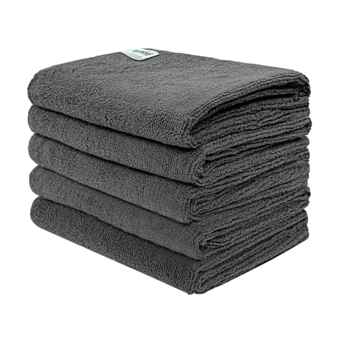 SOFTSPUN Microfiber Cloth - 5 pcs - 40x60 cms - 340 GSM Grey - Th...