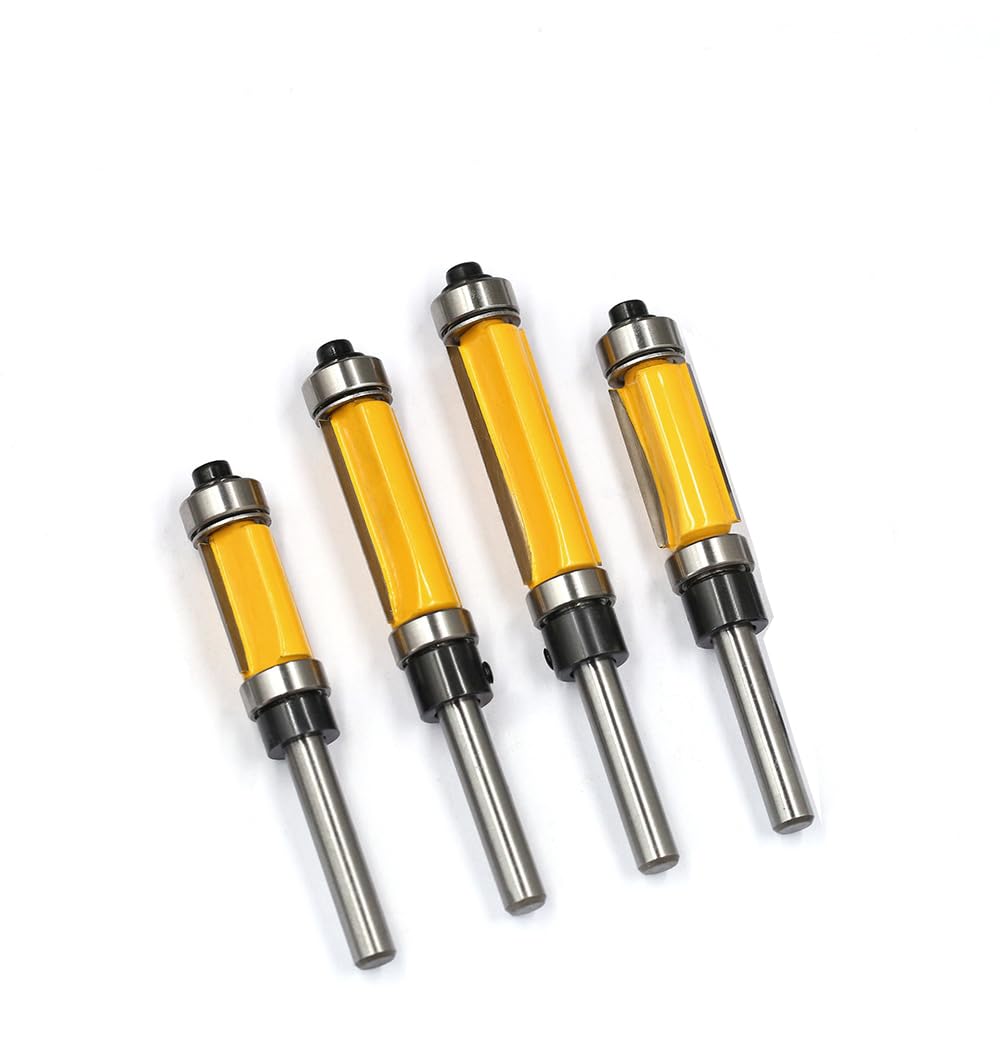 Flush Trim Router Bits Set - 4 Pcs Carbide -4