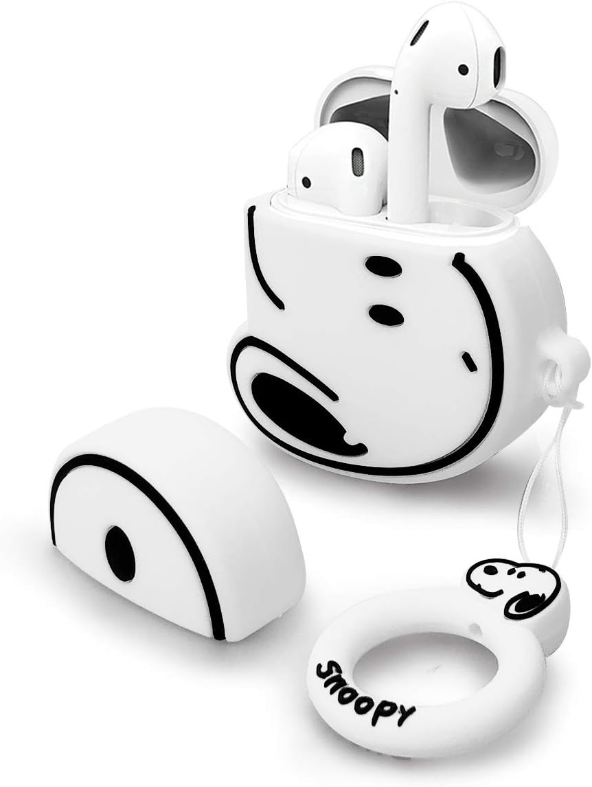Airpods Case, Dolopow AirPods Accessories Shockproof Protective Premium Silicone Cover Skin for AirPods Charging Case 2 & 1 - Snoopy