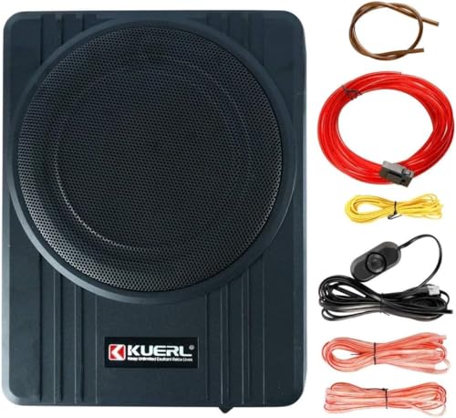 Yaeccc Subwoofer and Amp Package,Underseat Subwoofer Active Powered Amplifier Bass Enclosed,10 Inch...