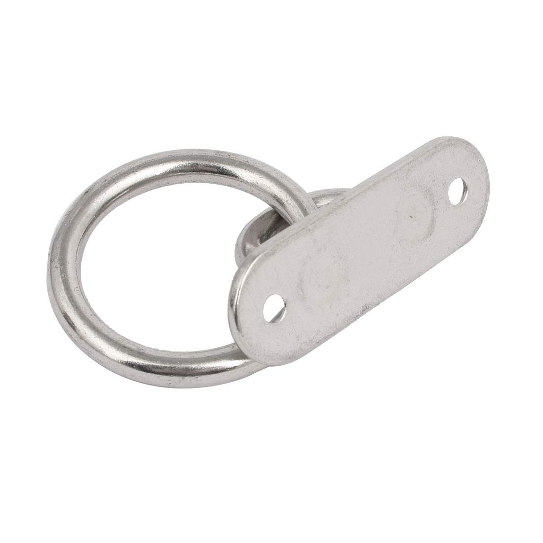 Aexit 4pcs 316 Home Hardware Stainless Steel 6mm Thick Oblong Sail Shade Pad Eye Plate w Ring Model:38as401qo455