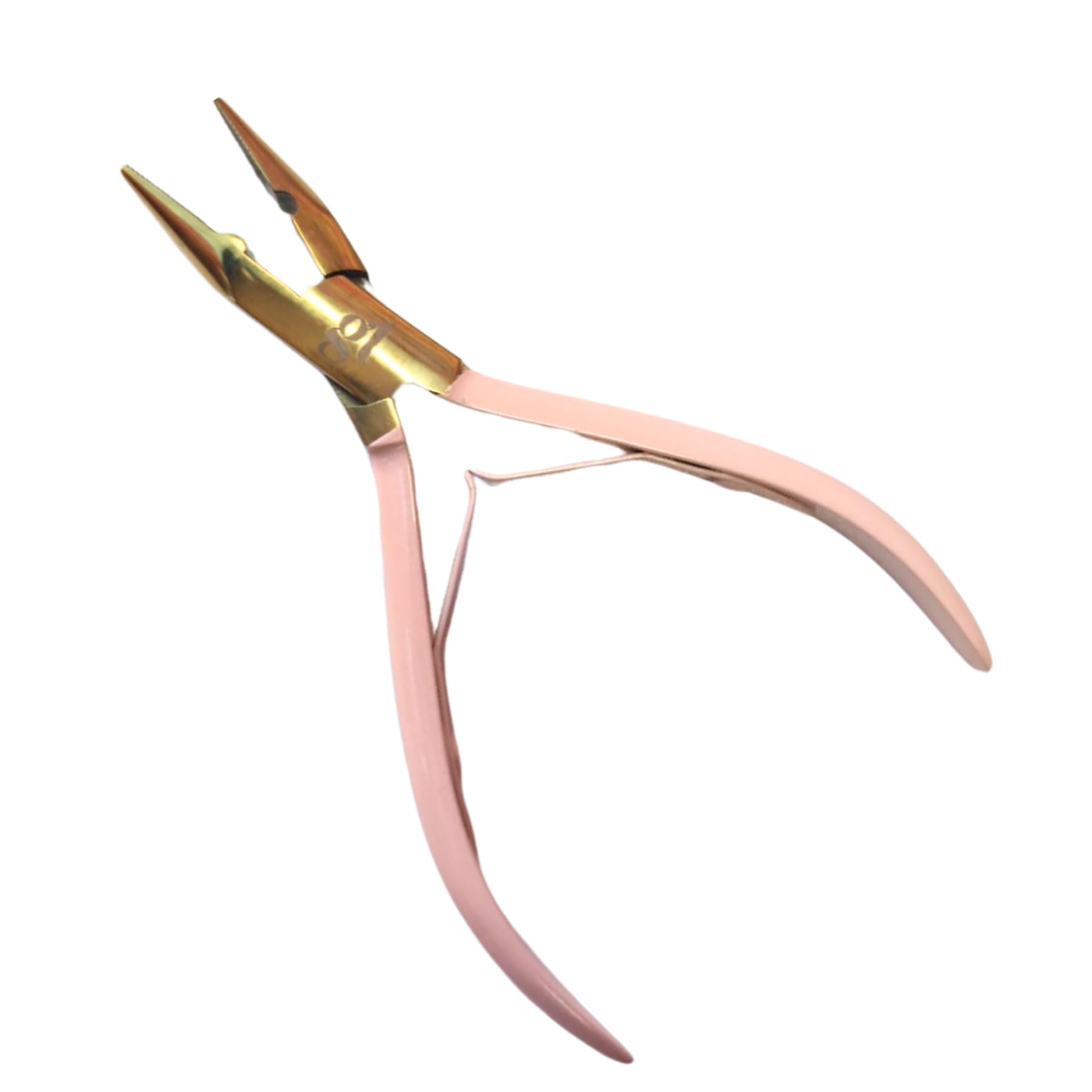 GL Hair Elite Micro Ring Pliers – Rose Pink & Gold Custom Edition – Straight Serrated Jaws with Removal Slot – 80g Featherweight Stainless Steel