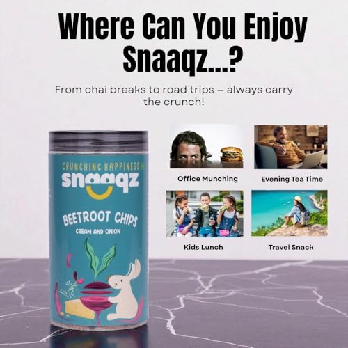Image of Snaaqz Supergrain Snacks Combo 450g | Beetroot Chips Cream & Onion, Beetroot Masala Chips & Peri Peri Oat Chips | Pack of 3 | High Protein | Baked & Crunchy | Vegetarian | Low-Calorie | Healthy Snacks for Adults & Kids