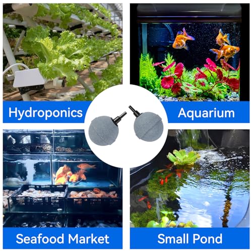 Image of AQUANEAT Air Stones for Ponds 2 Inch, Long Lasting Aerator Oxygen Diffuser, Air Pump Accessories for Aquariums, Fish Tanks, Hydroponics and DWC Reservoirs 2 Pack