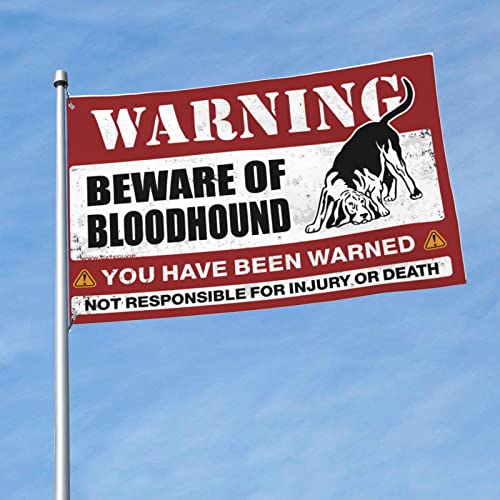 Drapeaux amusants pour dortoir : l'affiche Beware of Bloodhound idéale pour toilette