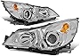 DNA Motoring HL-OH-SLEG10-CH-CL1 Chrome Housing Clear Corner Projector Headlights Replacement For 10-14 Legacy Outback