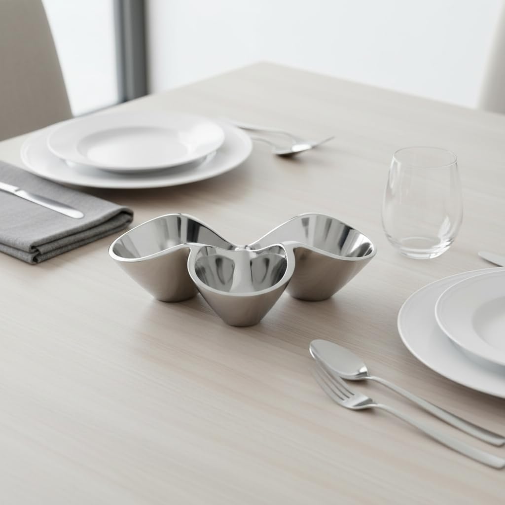 Amazon.com | nambe Bella Triple Condiment Server | 3 Part Divided