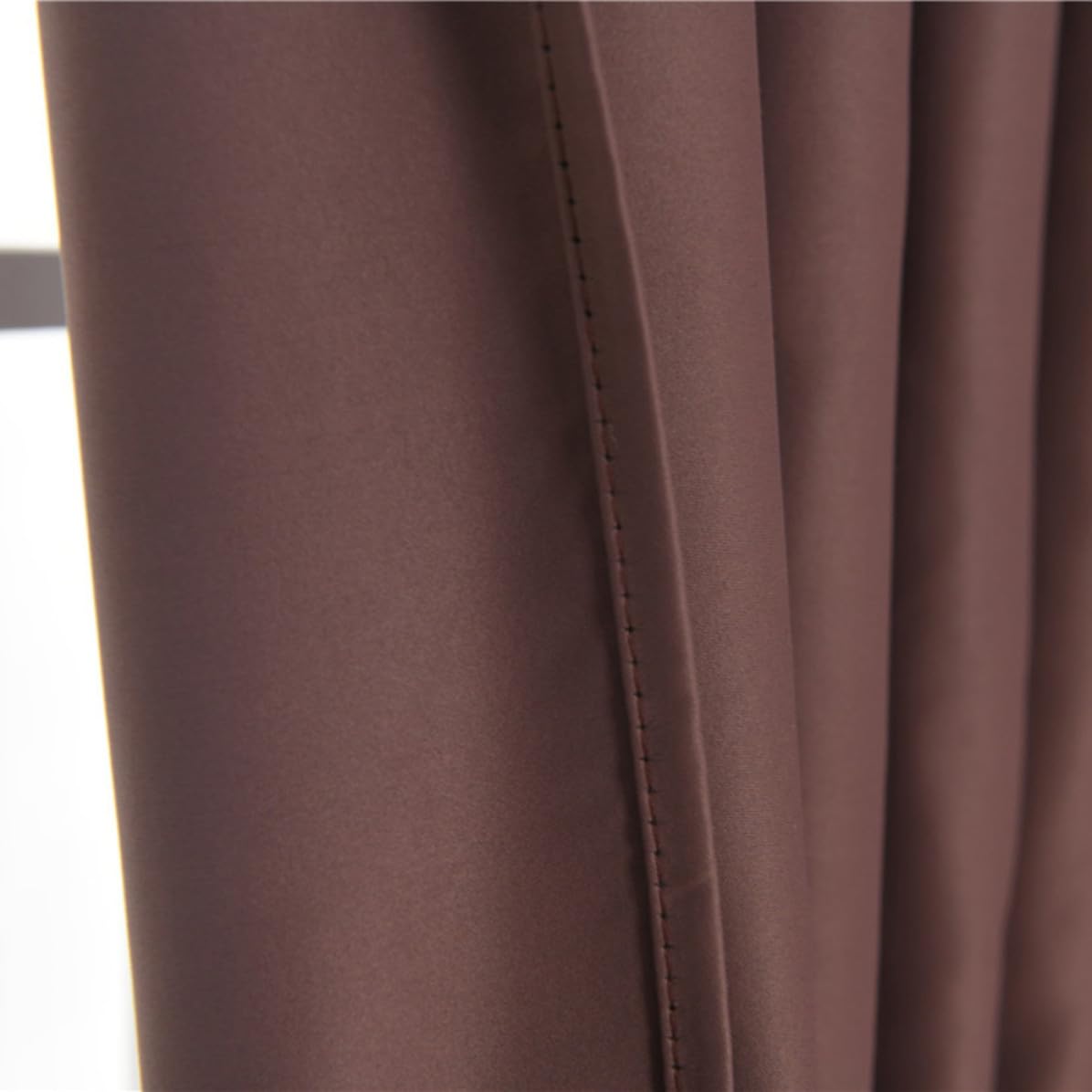 VILLCASE 2 Pièces Rideau Occultant Décoratif Marron en Polyester