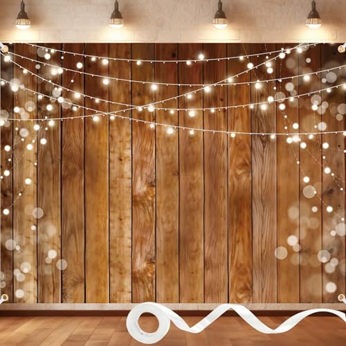 Fondo de madera rústica 8x6FT para fotografía miniatura 1
