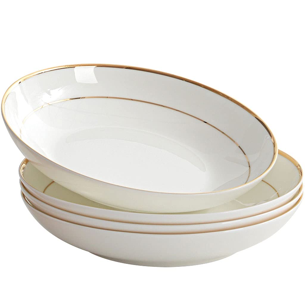 Piatti da Porzione per Brunch 10pcs Porcellana Dinner Plates 8.58in Grandi piatti di insalata di grandi piatti Pizza Pasta Piatti da porzione Dessert Appetzier Piatti Forno a microonde Forno a microon