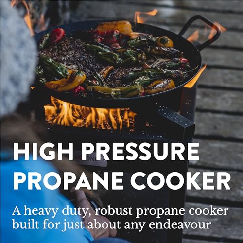 GasOne Propane Burner Cooker With Regulator with Steel Braided Hose For Outdoor Cooking, Turkey Fry