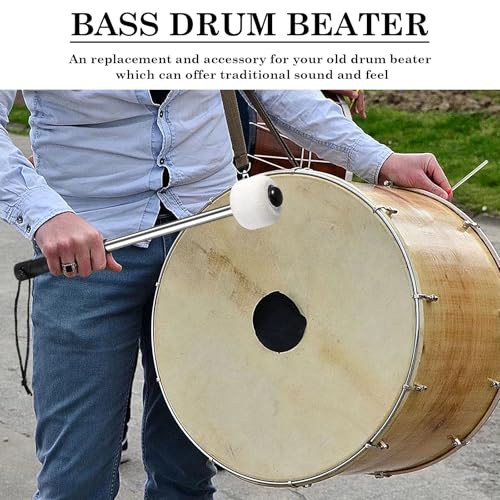 2 baquetas de fieltro para batería, con bolsa de transporte y cuerda antideslizante, accesorios para instrumentos de percusión (blanco) miniatura 6