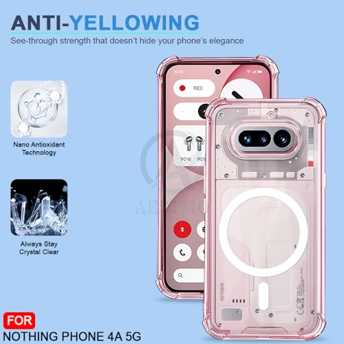 Image of AESTMO Clear Back Cover for Nothing Phone 4A | 360 Protection | Transparent Back Cover for Nothing Phone 4A (PC + TPU, Compatible with MagSafe Accessories, Transparent Bumper)