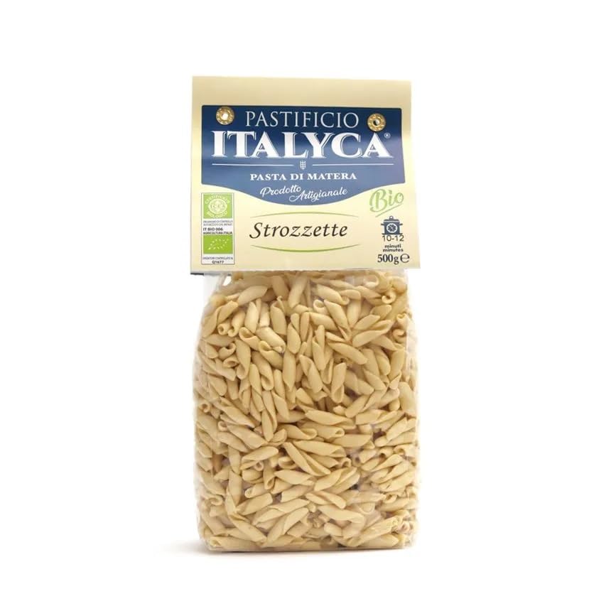 15 x 500 g - Strozzette Bio - Pasta di Grano Duro - Prodotta in Basilicata - Pacco da 500 g - Pastificio Italyca