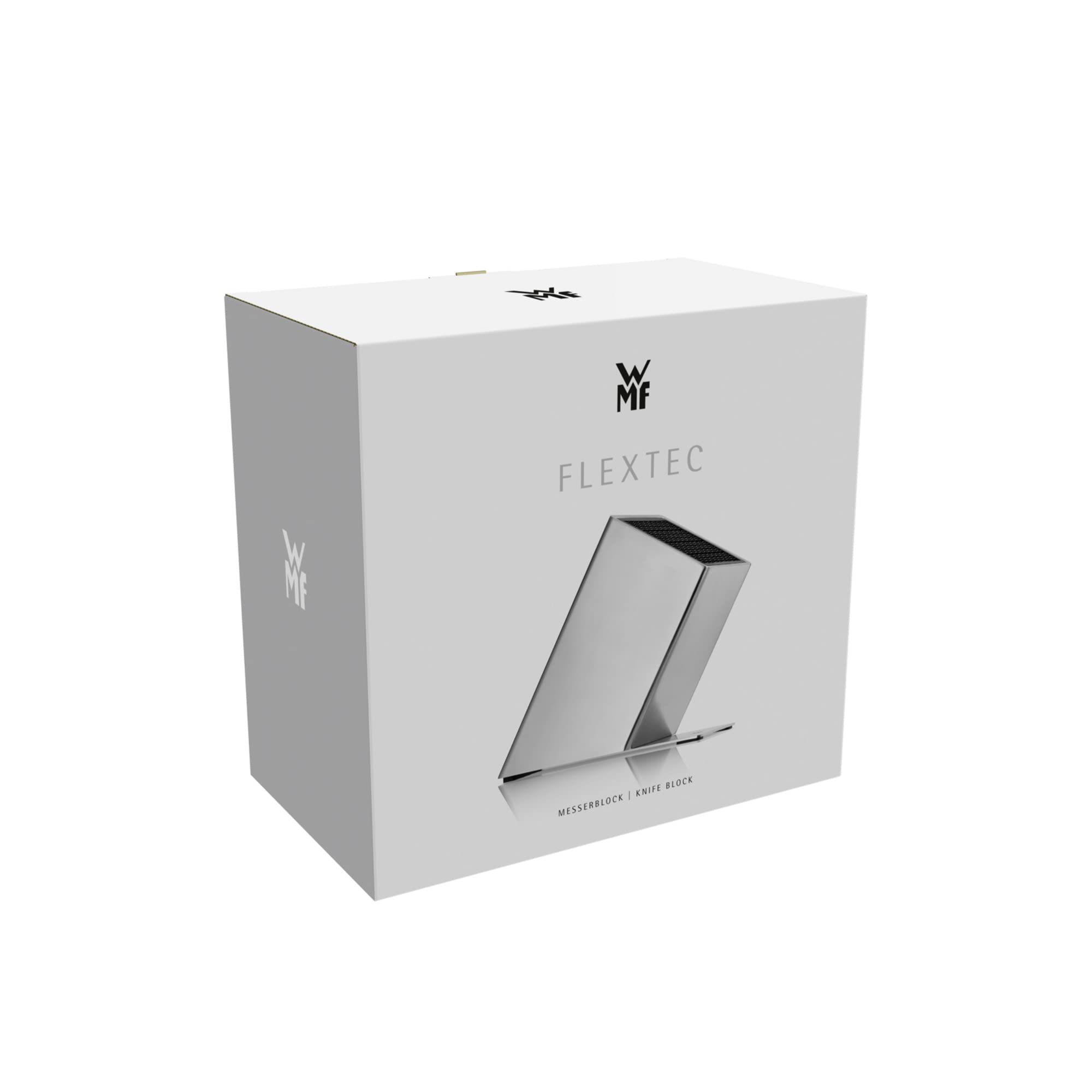 WMF 1893844500 FlexTec Bloc à couteaux en acier inoxydable vide, pour jusqu'à 15 couteaux de cuisine, disposition libre des couteaux, protection optimale, acier inoxydable Cromargan, plastique de