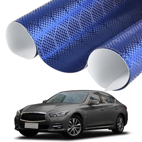 Film carbone bleu auto nid d'abeille pour relooker votre habitacle