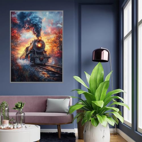 Diamond painting grand format 70x90cm paysage pour adulte débutant