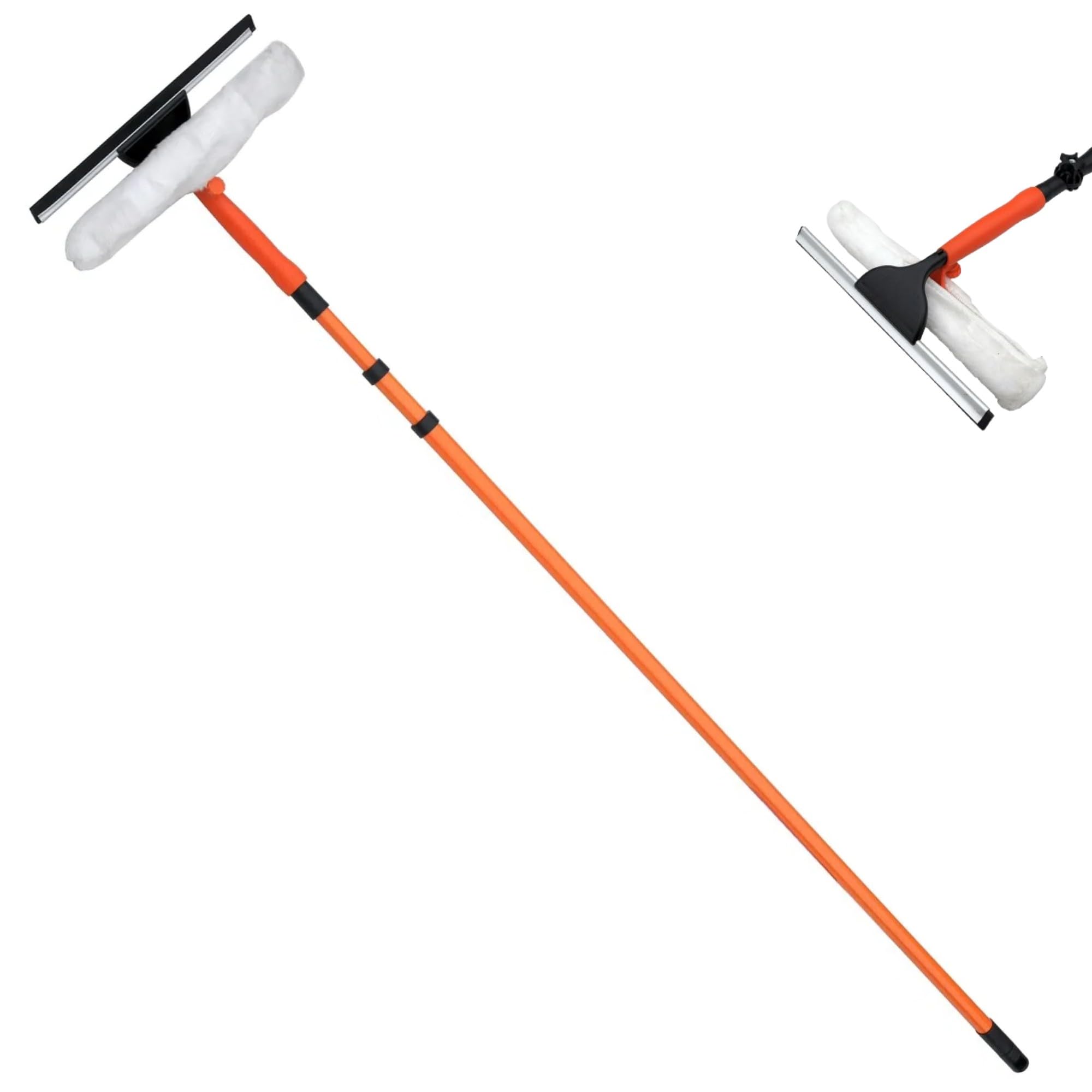 Retaaj Assorterd 3.5M Window Cleaner Telescopic Conservatory Extendable Pole Heavy Duty Glass Cleaning Equipment Kit With Squeegee Soft Head